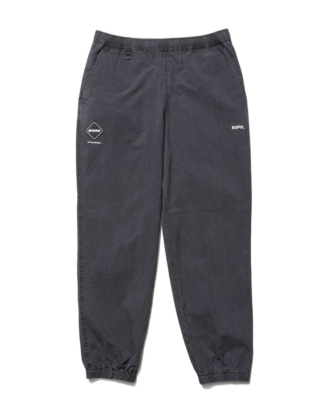 WASHED CRISP DENIM TRACK PANTS,BLACK, large image number 0