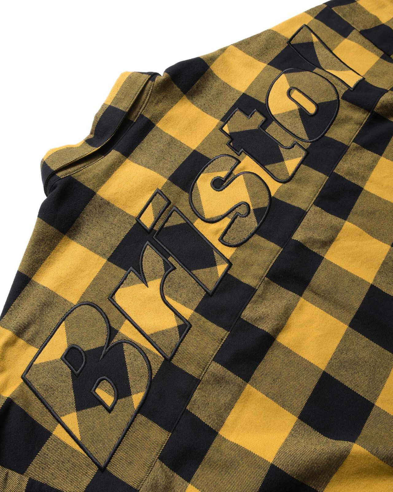 BIG LOGO FLANNEL BAGGY SHIRT,MUSTARD, large image number 3
