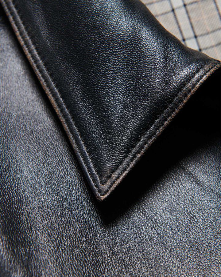 LEATHER CAR COAT,BLACK, medium image number 4
