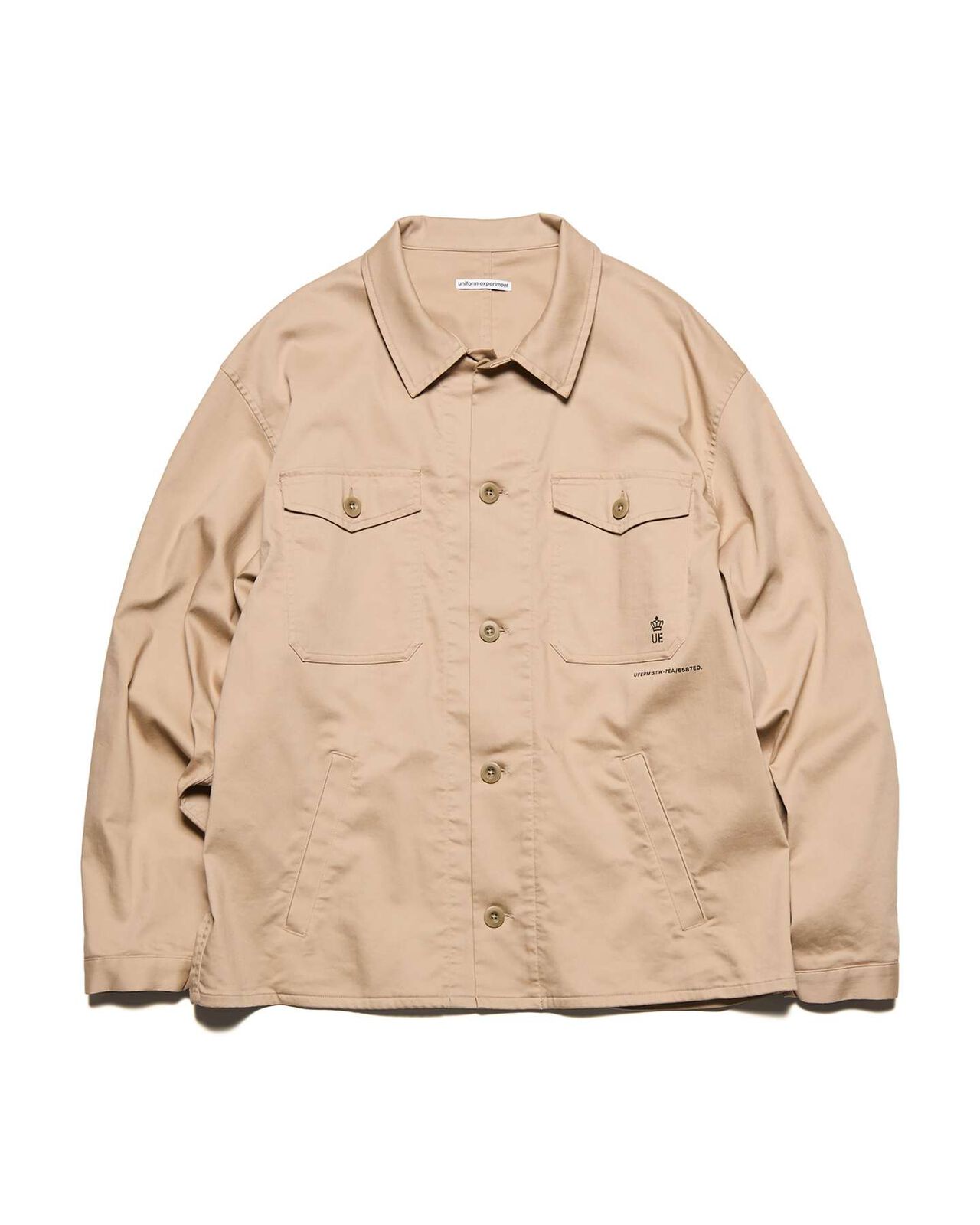 STRETCH TWILL FATIGUE SHIRT,BEIGE, large image number 0