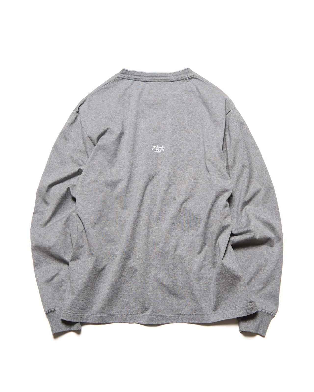 LUSTER COTTON DOUBLE RIB L/S TEE,GRAY, large image number 1