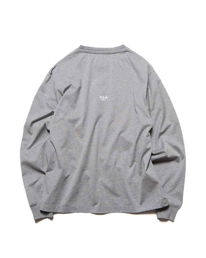 LUSTER COTTON DOUBLE RIB L/S TEE,GRAY, medium image number 1