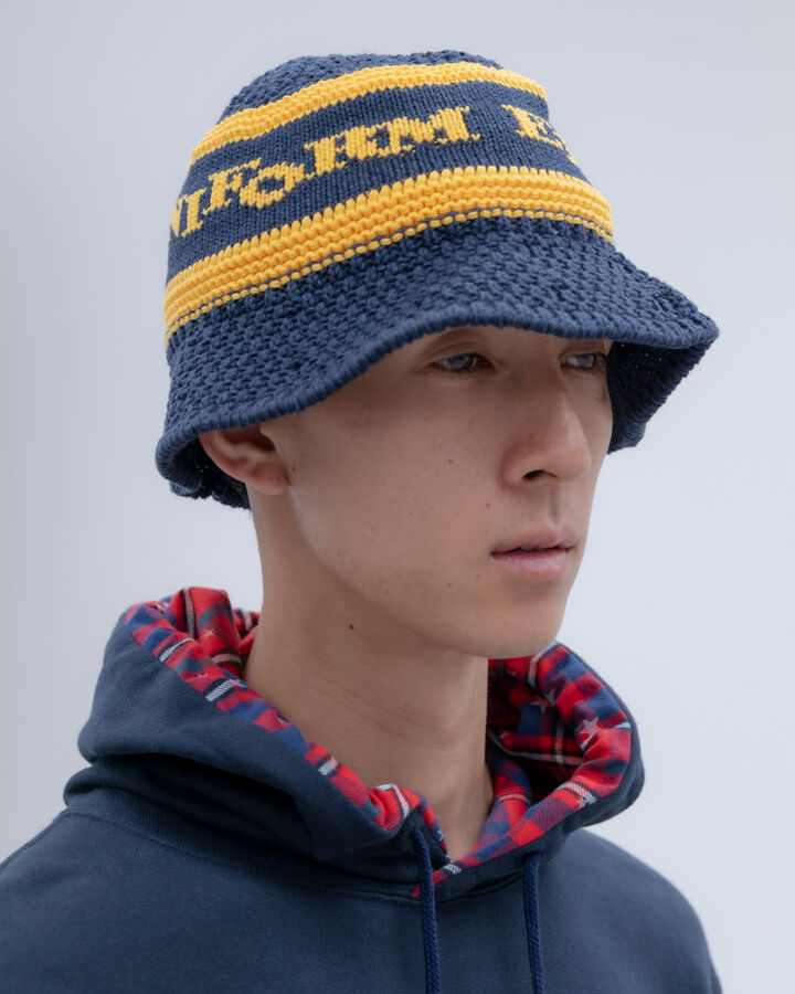LOGO JACQUARD KNIT HAT,BLACK, medium image number 4
