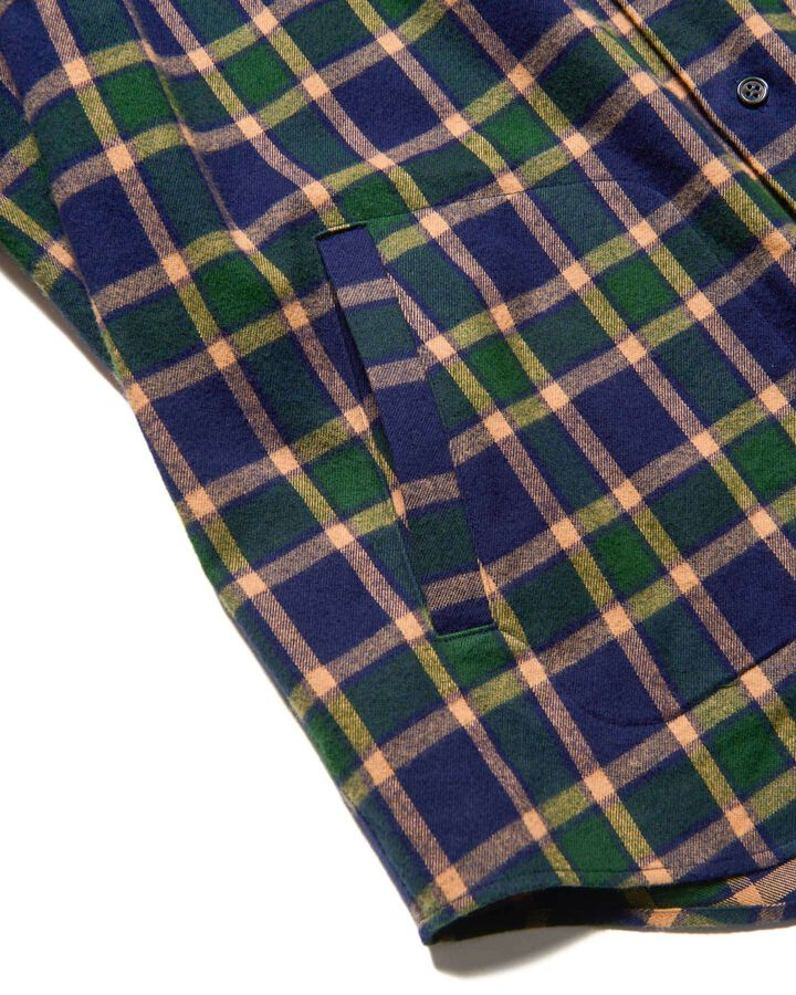 FLANNEL CHECK RIBBED SHIRT,NAVY, medium image number 3