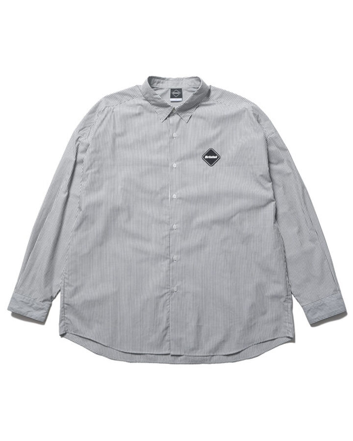 BIG LOGO L/S BAGGY SHIRT,BLACK STRIPE, medium