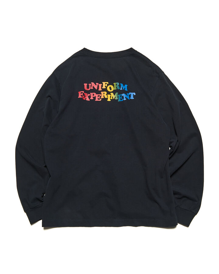 GRADATION LOGO L/S TEE,BLACK, medium image number 1
