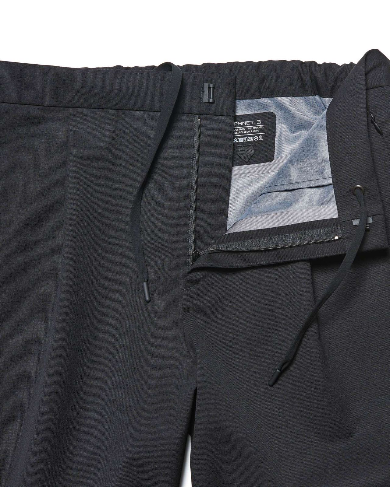 3LAYER WOOL TECH SLACKS,BLACK, large image number 2