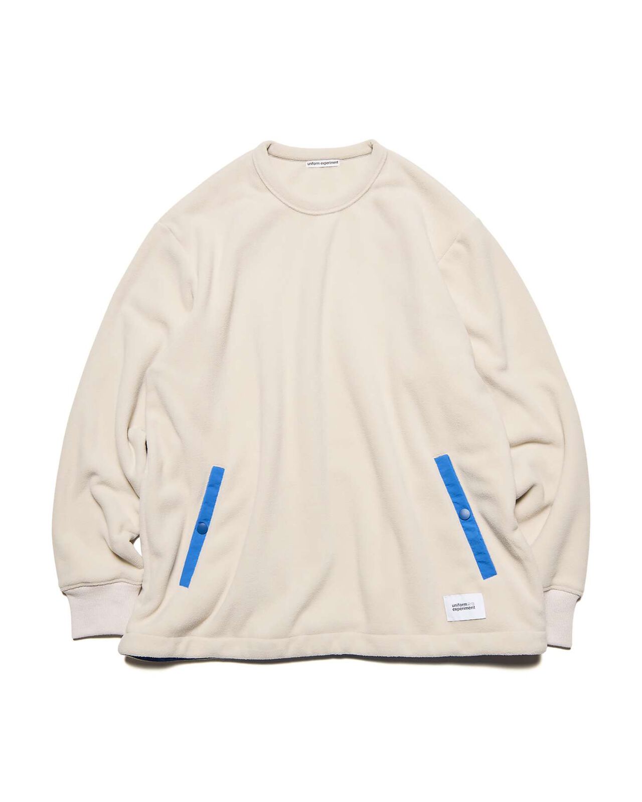 FLEECE CREWNECK TOP,OFF WHITE, large image number 0