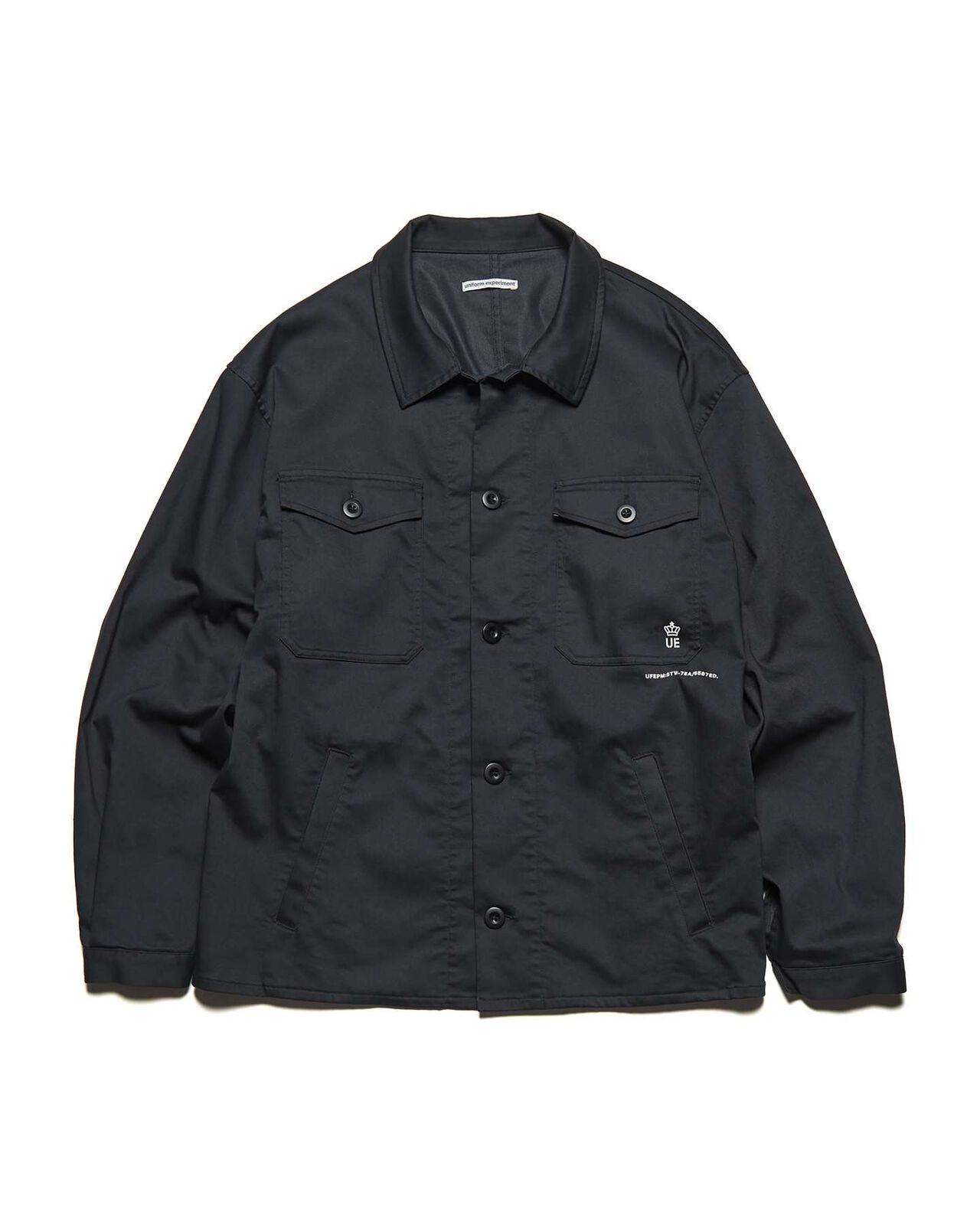 STRETCH TWILL FATIGUE SHIRT,BLACK, large image number 0