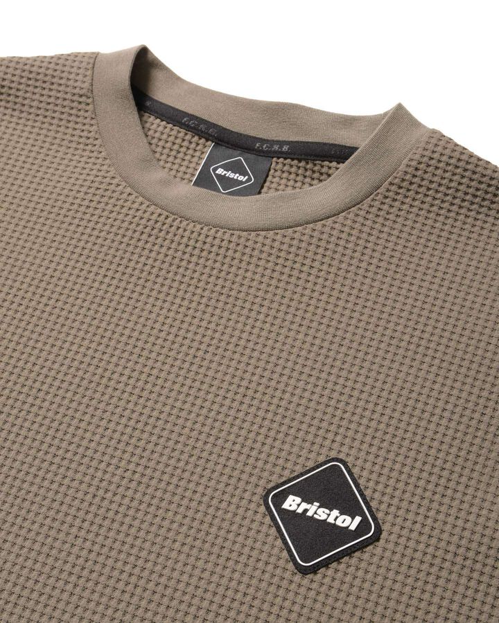 TECH WAFFLE L/S LOUNGE TOP,GREIGE, medium image number 2
