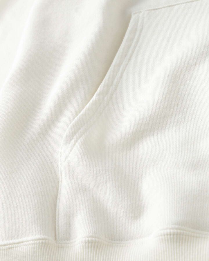COTTON CASHMERE PULLOVER HOODIE,WHITE, medium image number 2