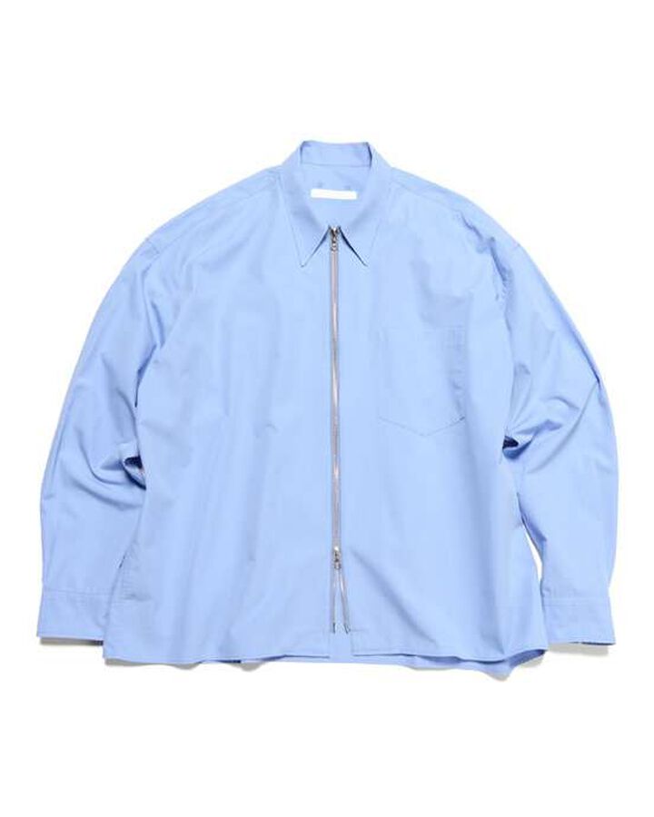 ORGANIC COTTON ZIP SHIRT,LIGHT BLUE, medium