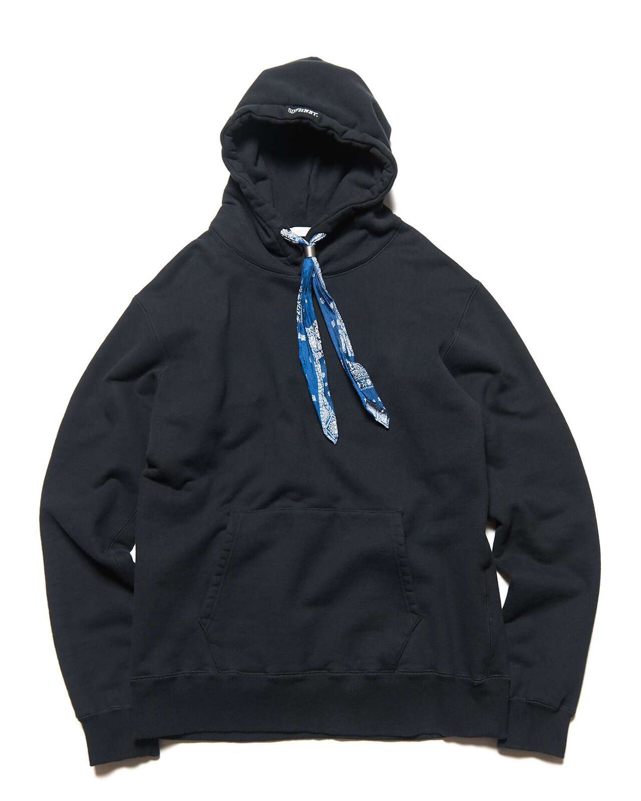 FABRIC CORD SWEAT HOODIE,BLACK, large image number 0