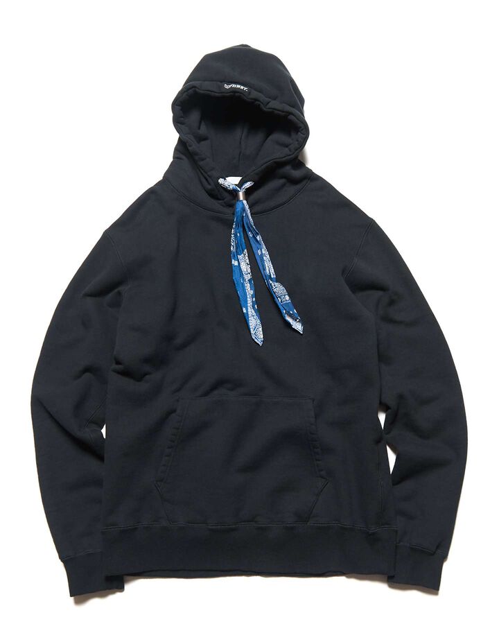 FABRIC CORD SWEAT HOODIE,BLACK, medium