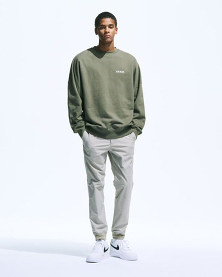 BIG LOGO CREWNECK BAGGY SWEAT,KHAKI, medium image number 6