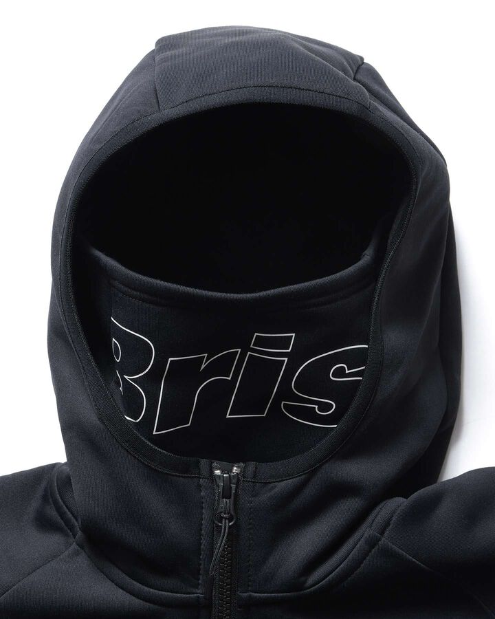 STRETCH FLEECE GAITER HOODIE,BLACK, medium image number 3