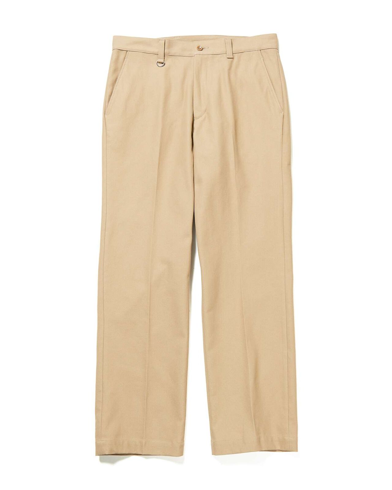 HIGH TWISTED WASHER COTTON SERGE STRAIGHT PANTS,BEIGE, large image number 0