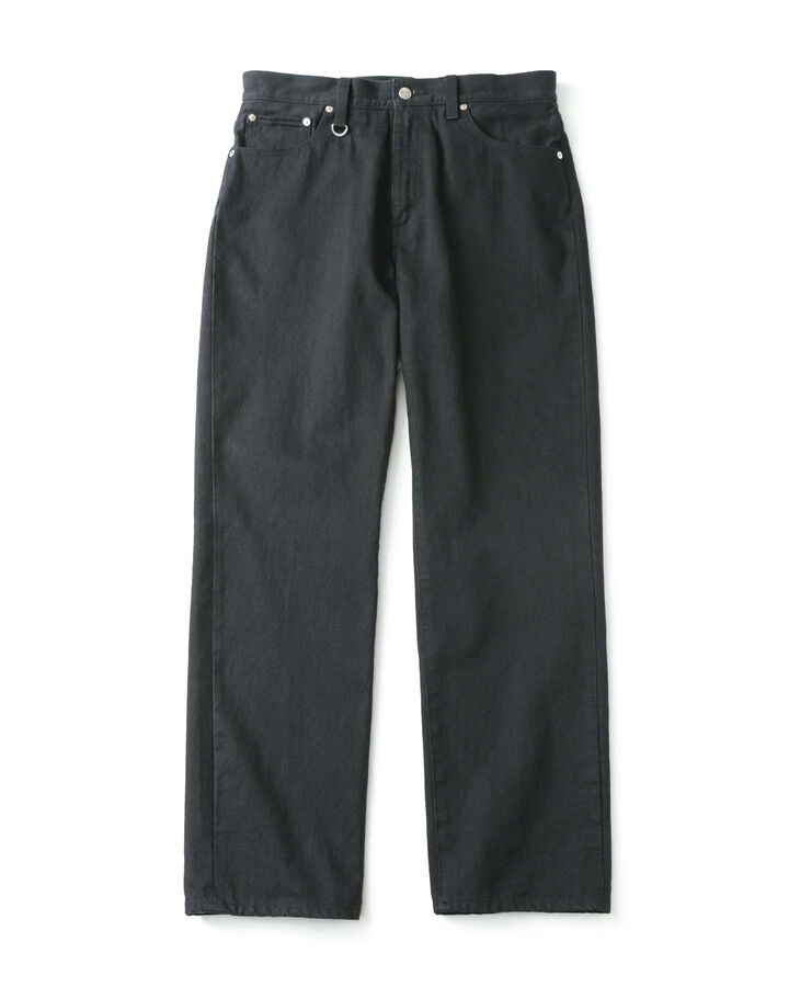ONE WASHED DENIM STANDARD PANTS,BLACK, medium