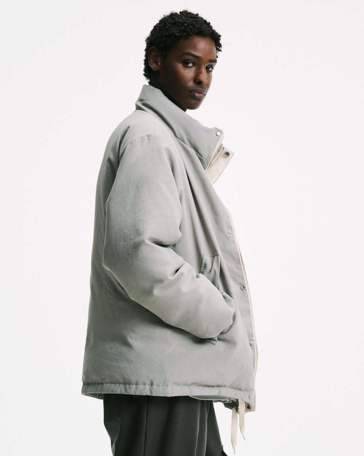 HOLLOW TUSSAH DOWN JACKET,BLACK, large image number 7