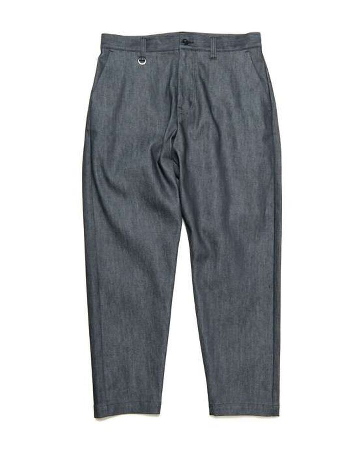 STRETCH DENIM WIDE CROPPED PANTS,BLACK, medium