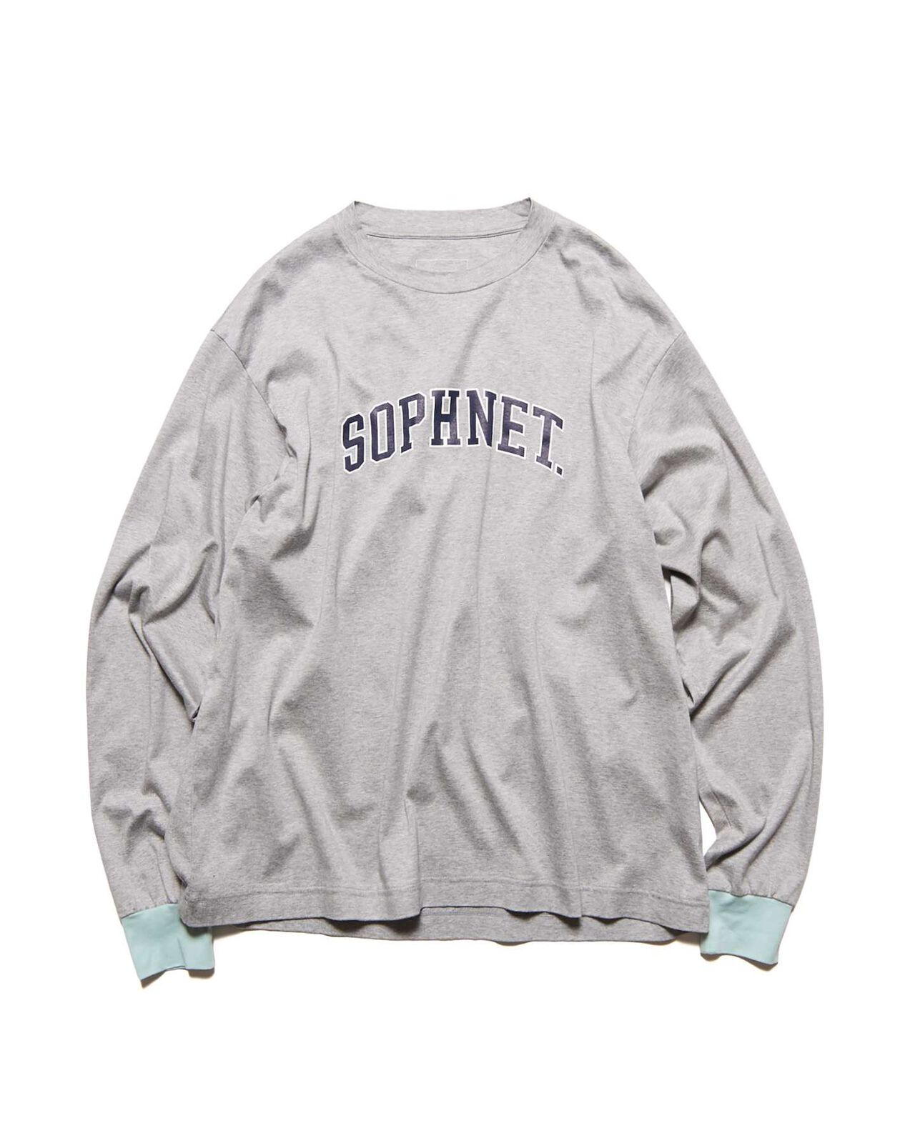 COLLEGE LOGO COLOR RIBBED L/S WIDE TEE,GRAY, large image number 0