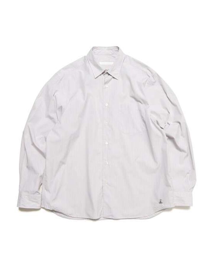 STRIPE RELAX FIT SHIRT,GRAY STRIPE, medium
