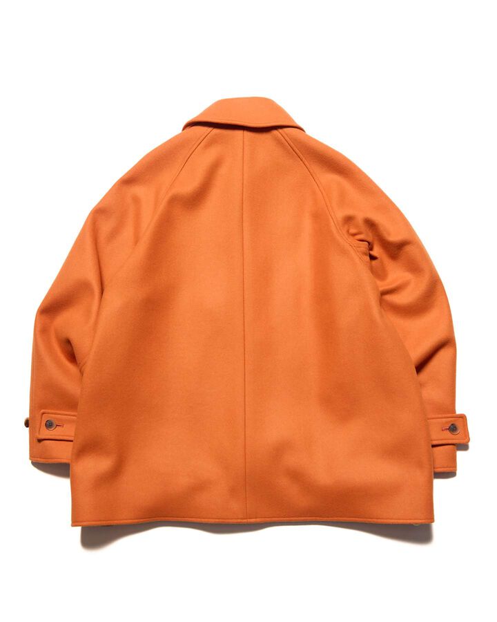 WOOL MELTON SHORT OVERCOAT,ORANGE, medium image number 1