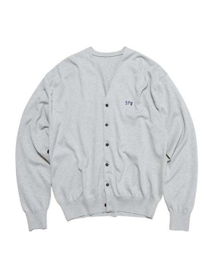 SPN WAPPEN KNIT CARDIGAN,GRAY, medium