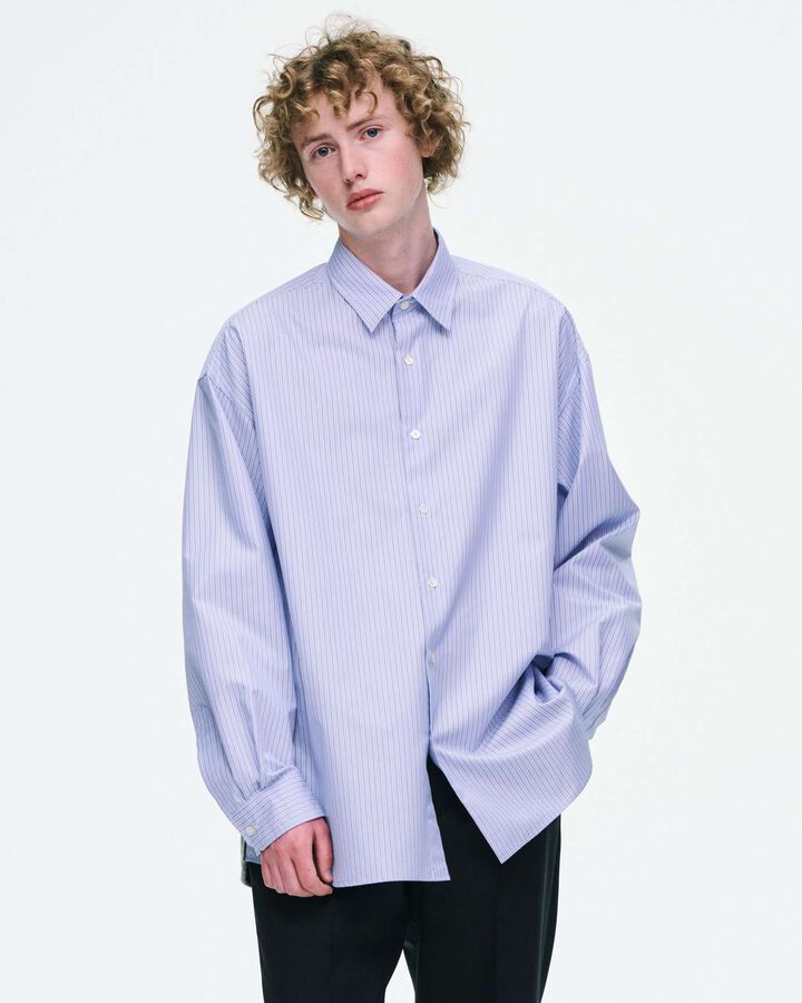 FABRIC-MIX OVERSIZED SHIRT,LIGHT BLUE, medium image number 6