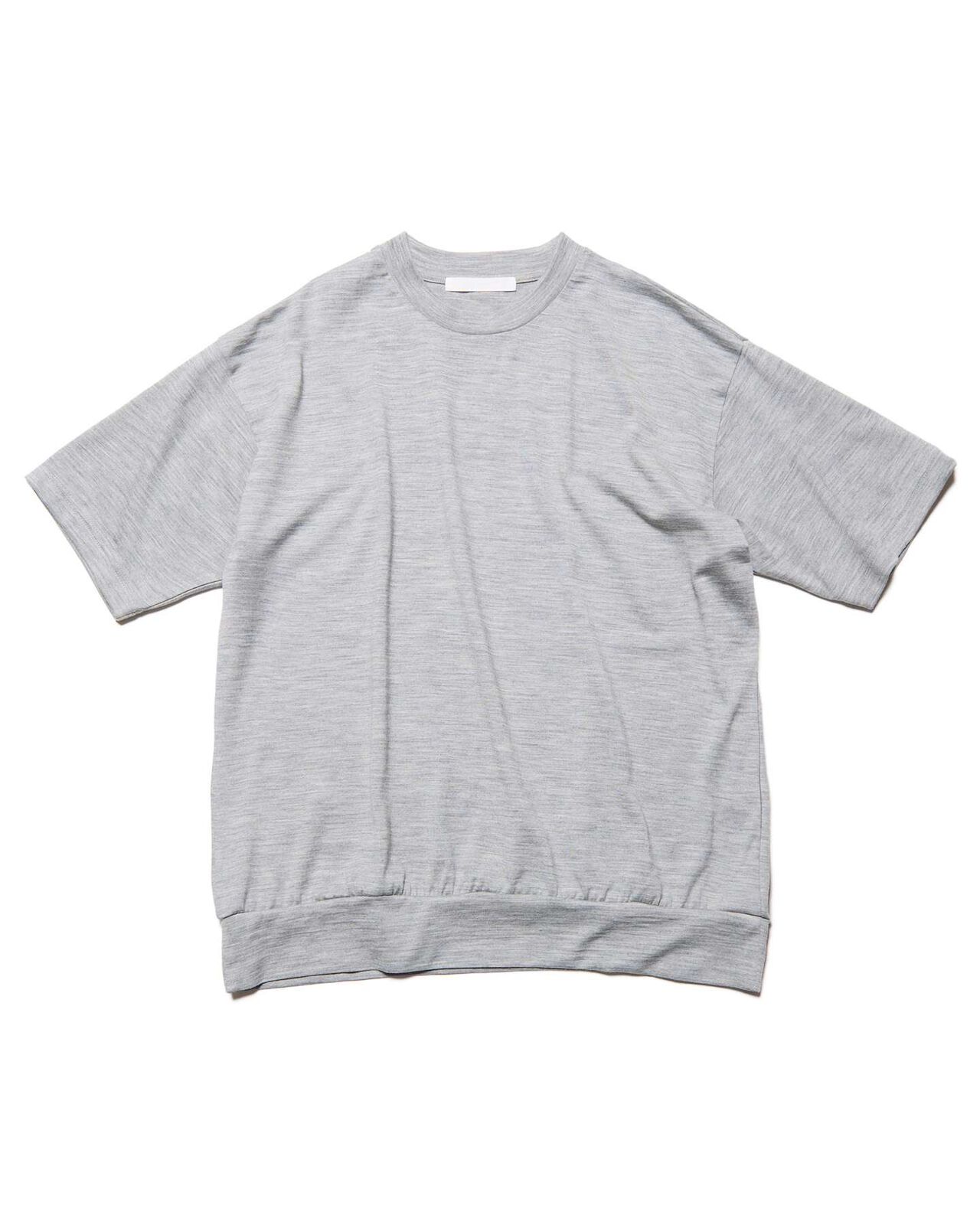 WASHABLE WOOL S/S TOP,LIGHT GRAY, large image number 0