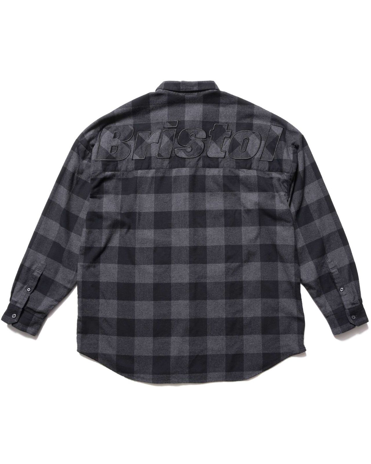 BIG LOGO FLANNEL BAGGY SHIRT,BLACK, large image number 1