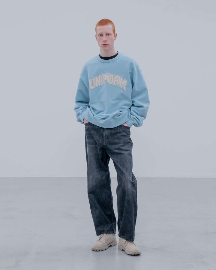 WASHED DENIM BOLD-FIT JEANS,LIGHT INDIGO, medium image number 7