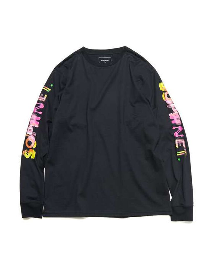 SIMON TAYLOR: FLOWER L/S TEE,BLACK, medium