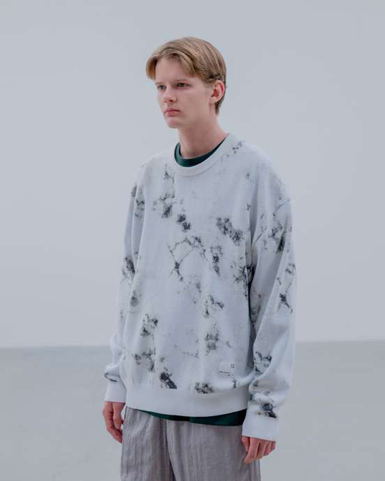 MARBLE JACQUARD KNIT,WHITE, large image number 4