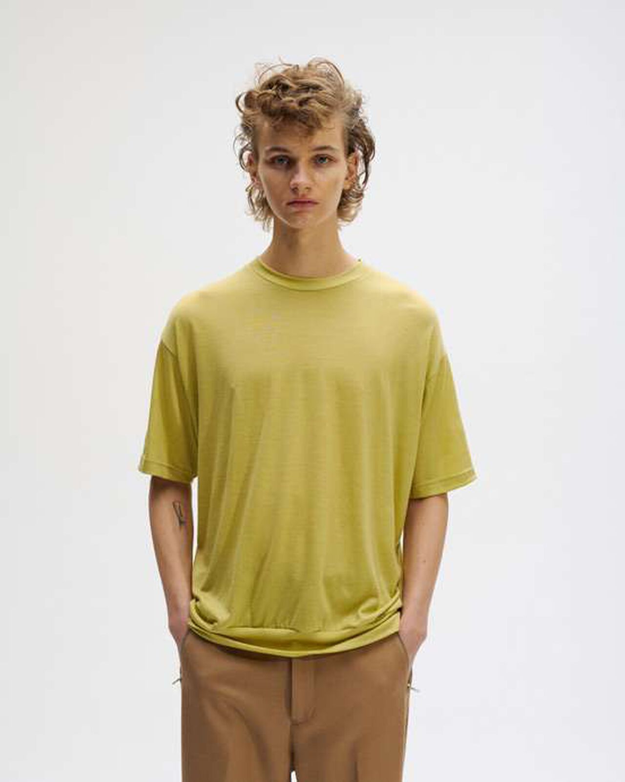 WASHABLE WOOL S/S TOP,GRAY, large image number 5