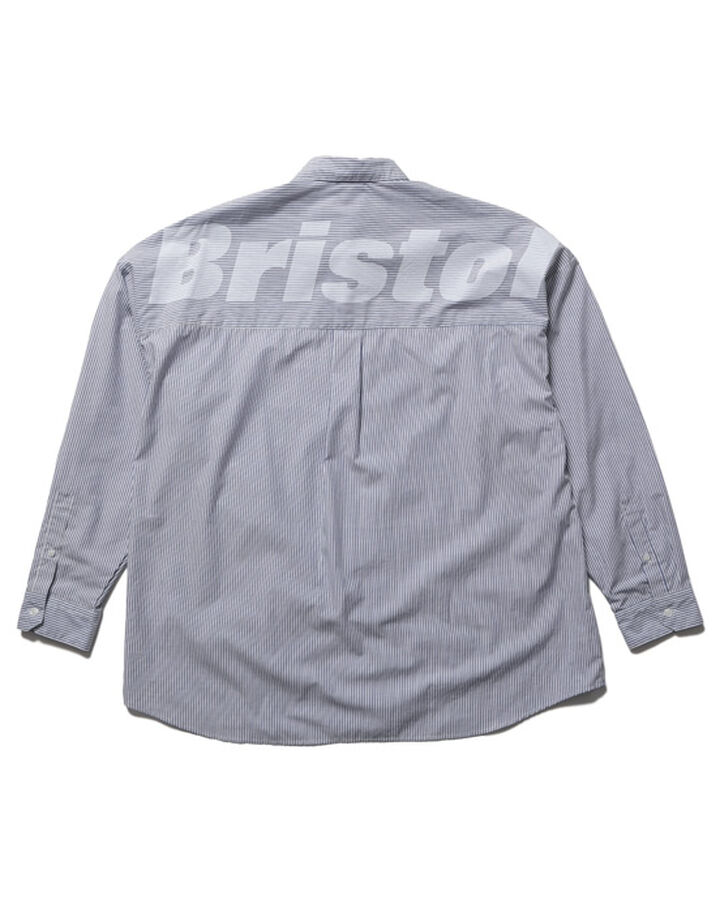 BIG LOGO L/S BAGGY SHIRT,NAVYSTRIPE, medium image number 1