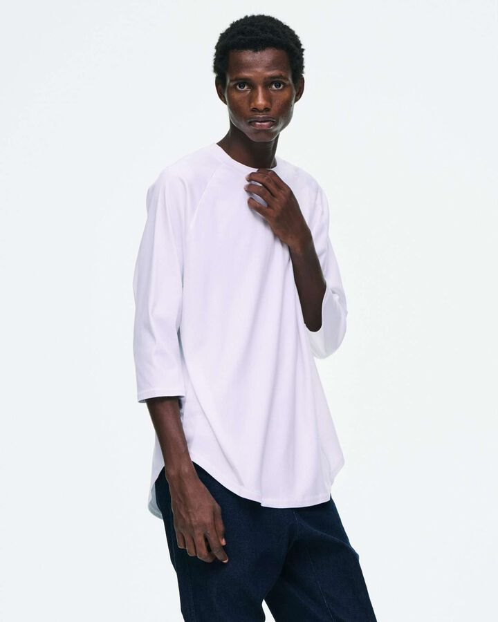 RAGLAN 3/4 SLEEVE WIDE TEE,BLACK, medium image number 3