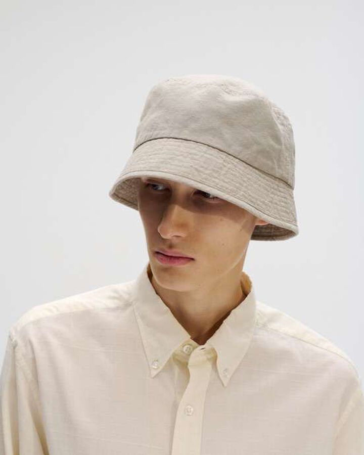 LINEN WOOL WASHER HAT,BLACK, medium image number 3