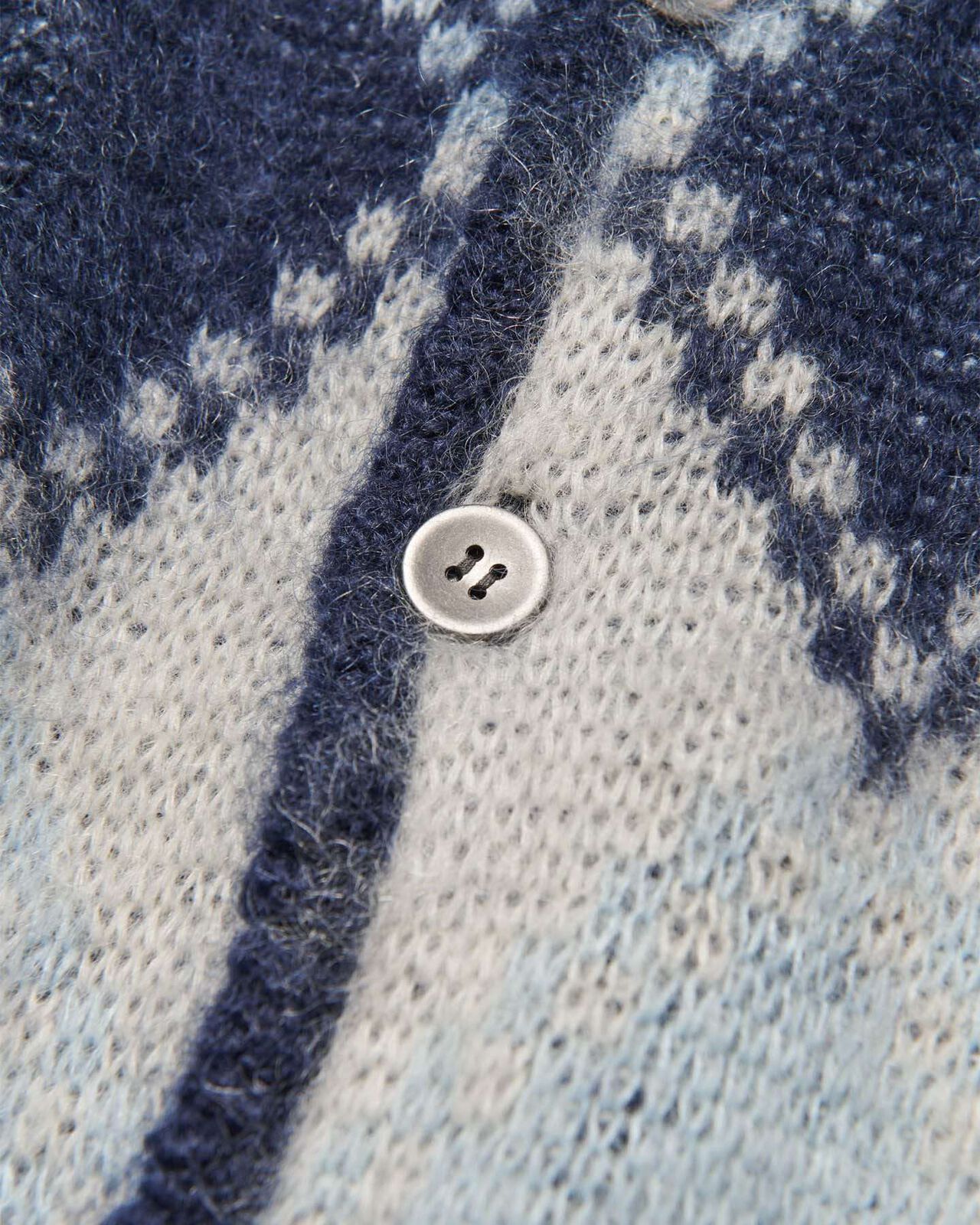 MOHAIR ARGYLE CARDIGAN,BLUE, large image number 2