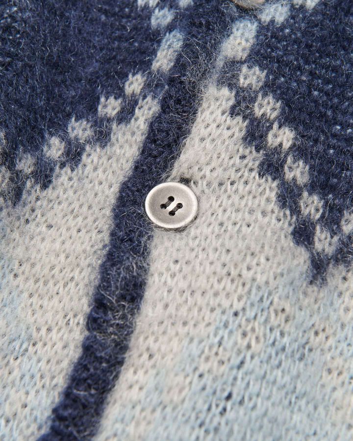 MOHAIR ARGYLE CARDIGAN,BLUE, medium image number 2