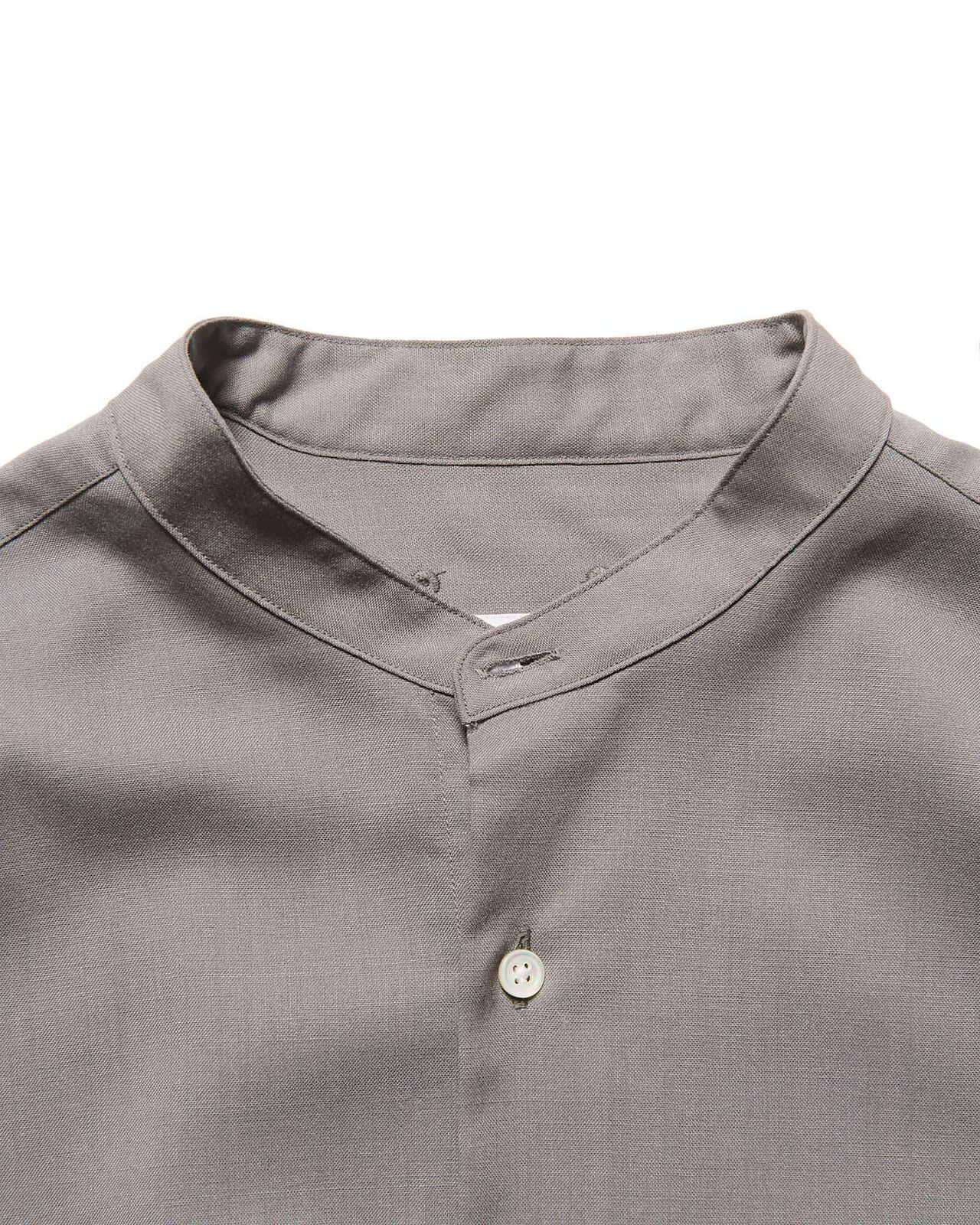 WASHBLE WOOL BAND COLLAR SHIRT,GREIGE, large image number 2