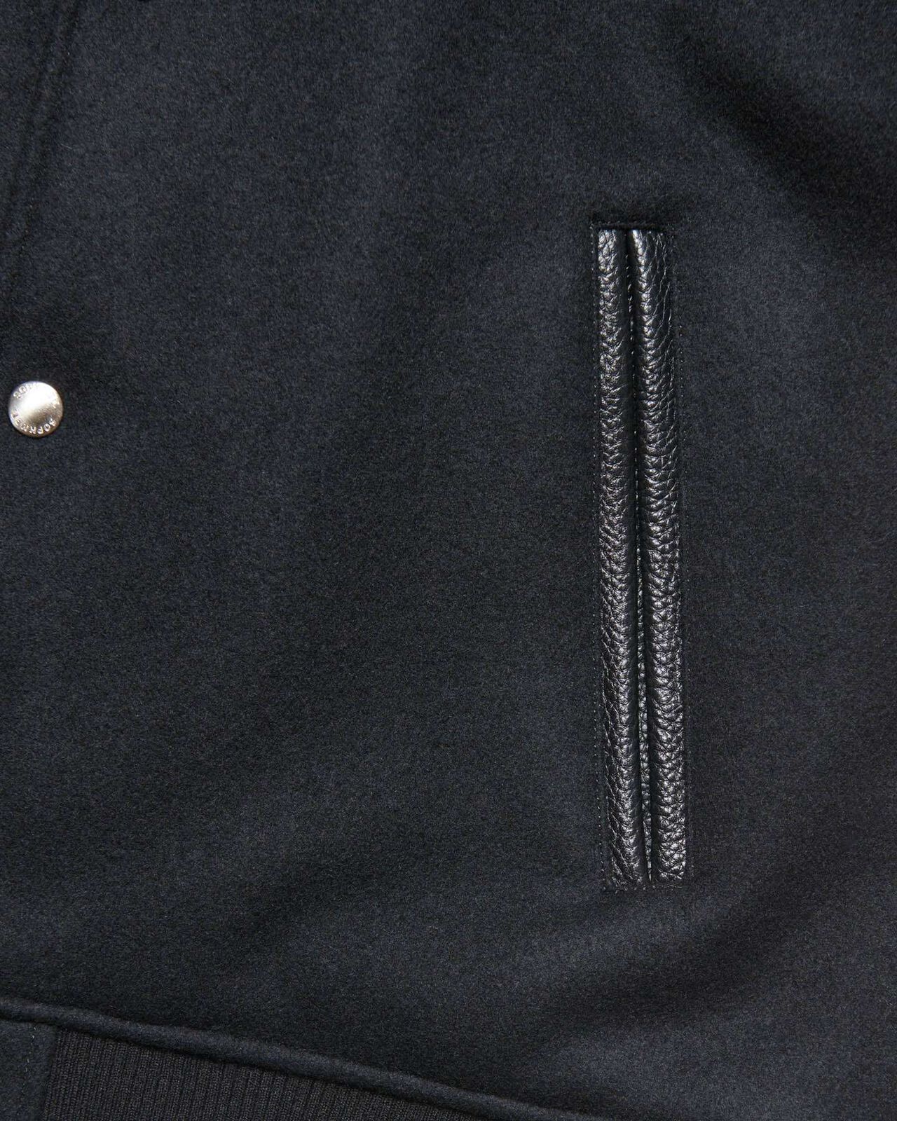 MELTON LAMBSWOOL VARSITY JACKET,BLACK, large image number 3