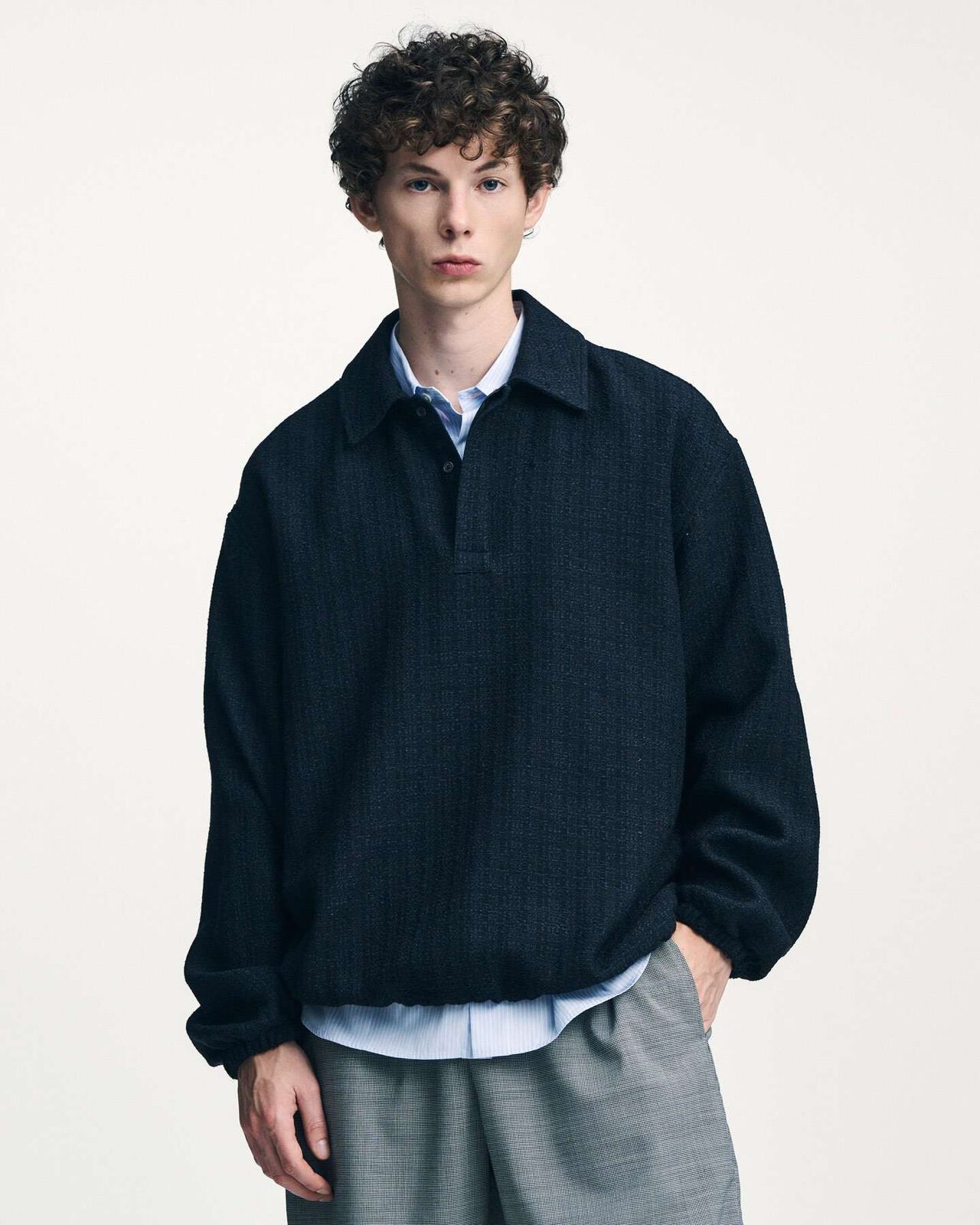 FANCY TWEED POLO SHIRT,B, large image number 4