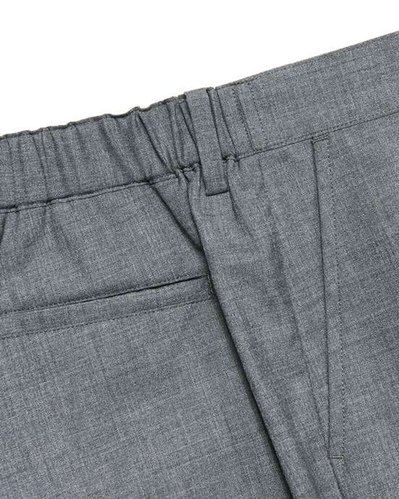 SUMMER MERINO WOOL TAPERED EASY SLACKS,GRAY, large image number 3