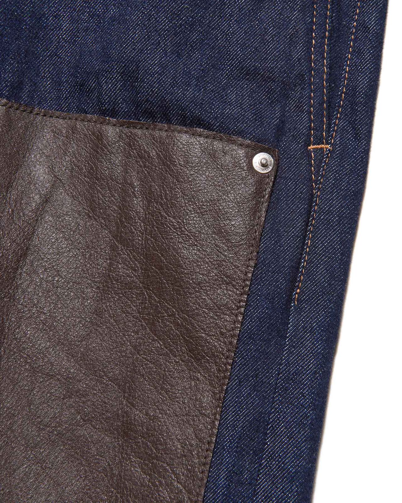 LEATHER DOUBLE KNEE DENIM PAINTER PANTS,INDIGO, large image number 3