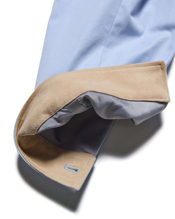 LEATHER COLLAR COVERALL,LIGHT BLUE, medium image number 4