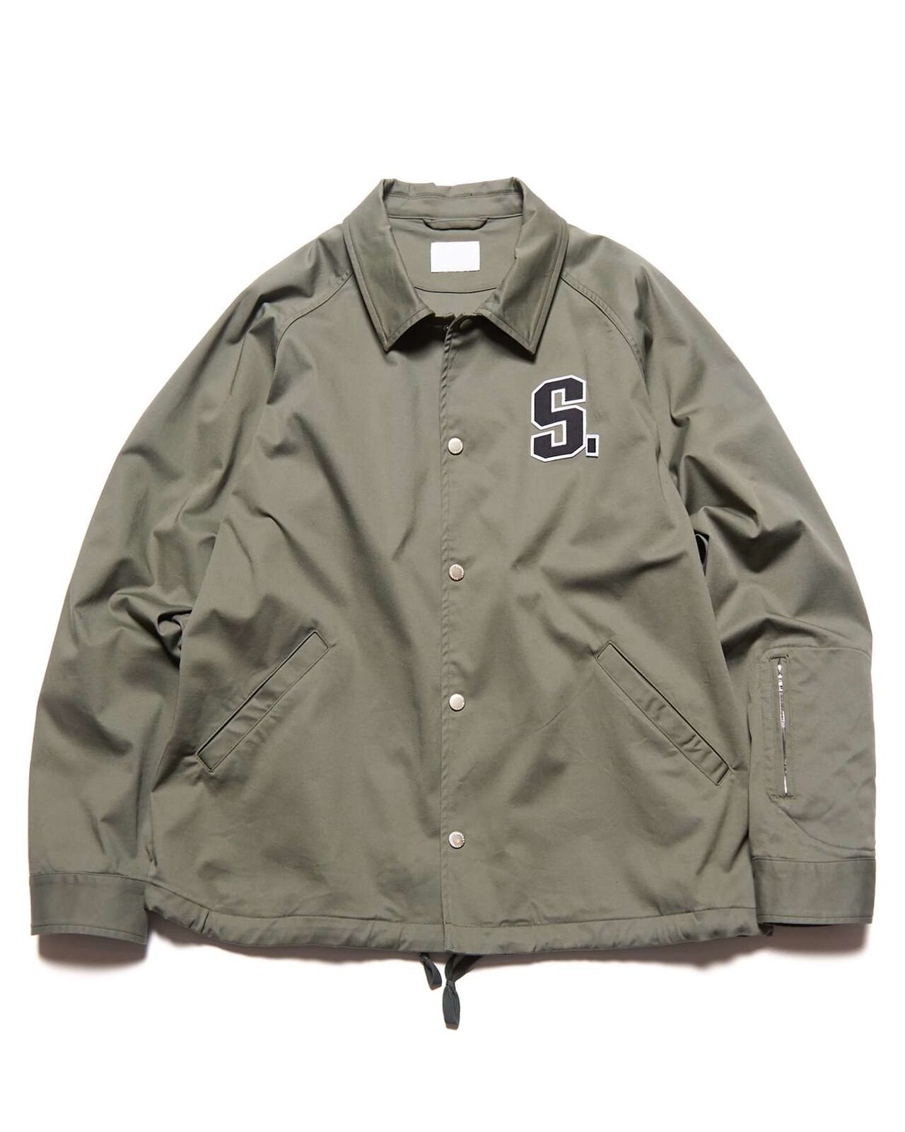 STRETCH TWILL COACH JACKET,KHAKI, large image number 1