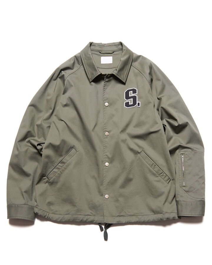 STRETCH TWILL COACH JACKET,KHAKI, medium image number 1