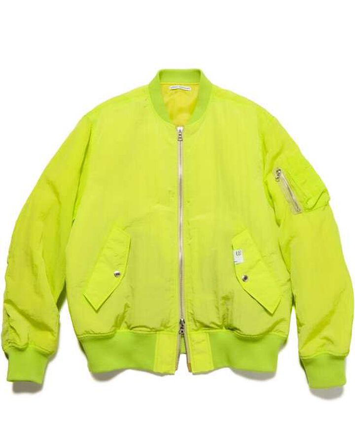 CRYSTAL NYLON FLIGHT JACKET,YELLOW, medium image number 0