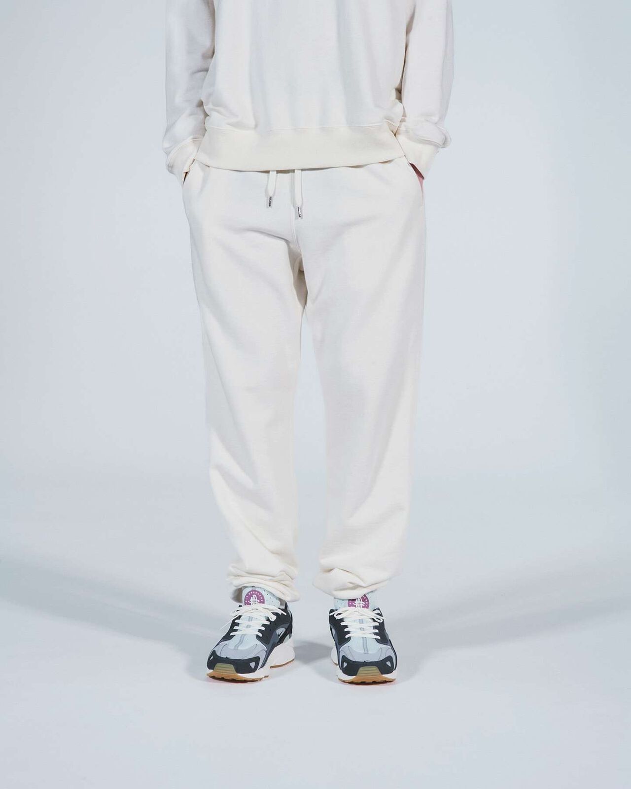 COTTON CASHMERE SWEAT PANTS,BLACK, large image number 5